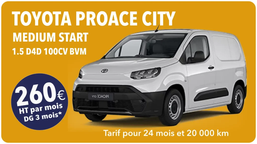 Location longue durée pour professionnels, offre Toyota.